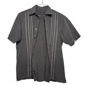 Mens Charcoal Gray Short Sleeve button Up Shirt